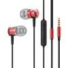 Premium Quality High-end 3.5mm Wired In-Ear Earphones with Meal Earphones housing and Volume Control and Microphones